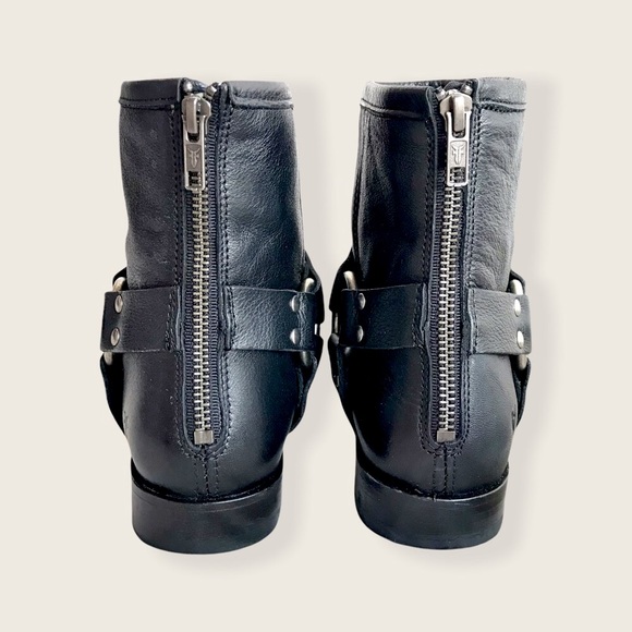Frye Phillip Harness Short Leather Cute Ankle Boot - Picture 11 of 15